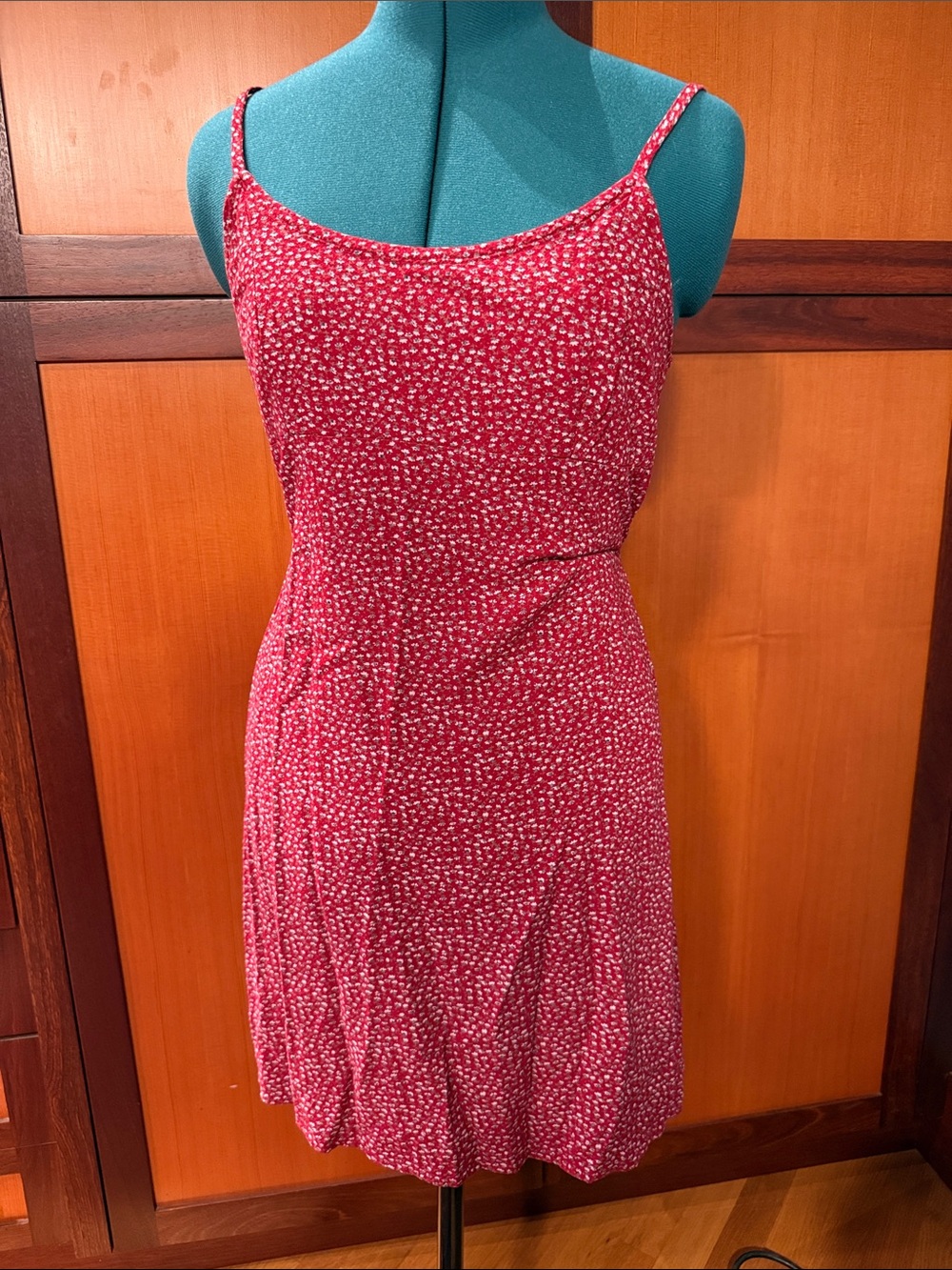 Brandy Melville Red Floral Slip Dress